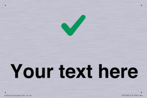 Custom plain background, green tick sign